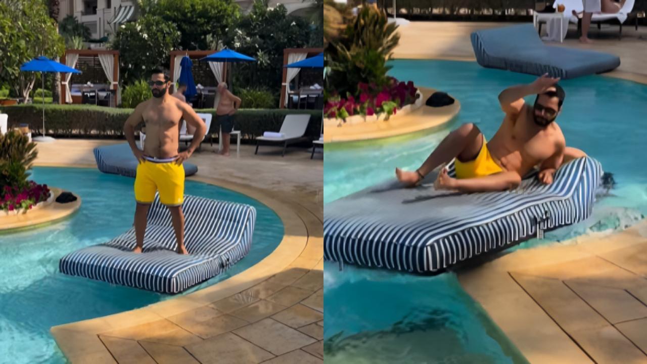 WATCH: Varun Dhawan poses like a hero on pool bed only to take a fall, netizens can't stop laughing