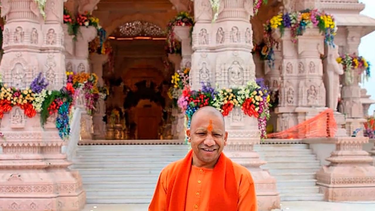 IN PICS: Ahead of 'Pran Pratishtha', CM Yogi Adityanath visits Ram Mandir