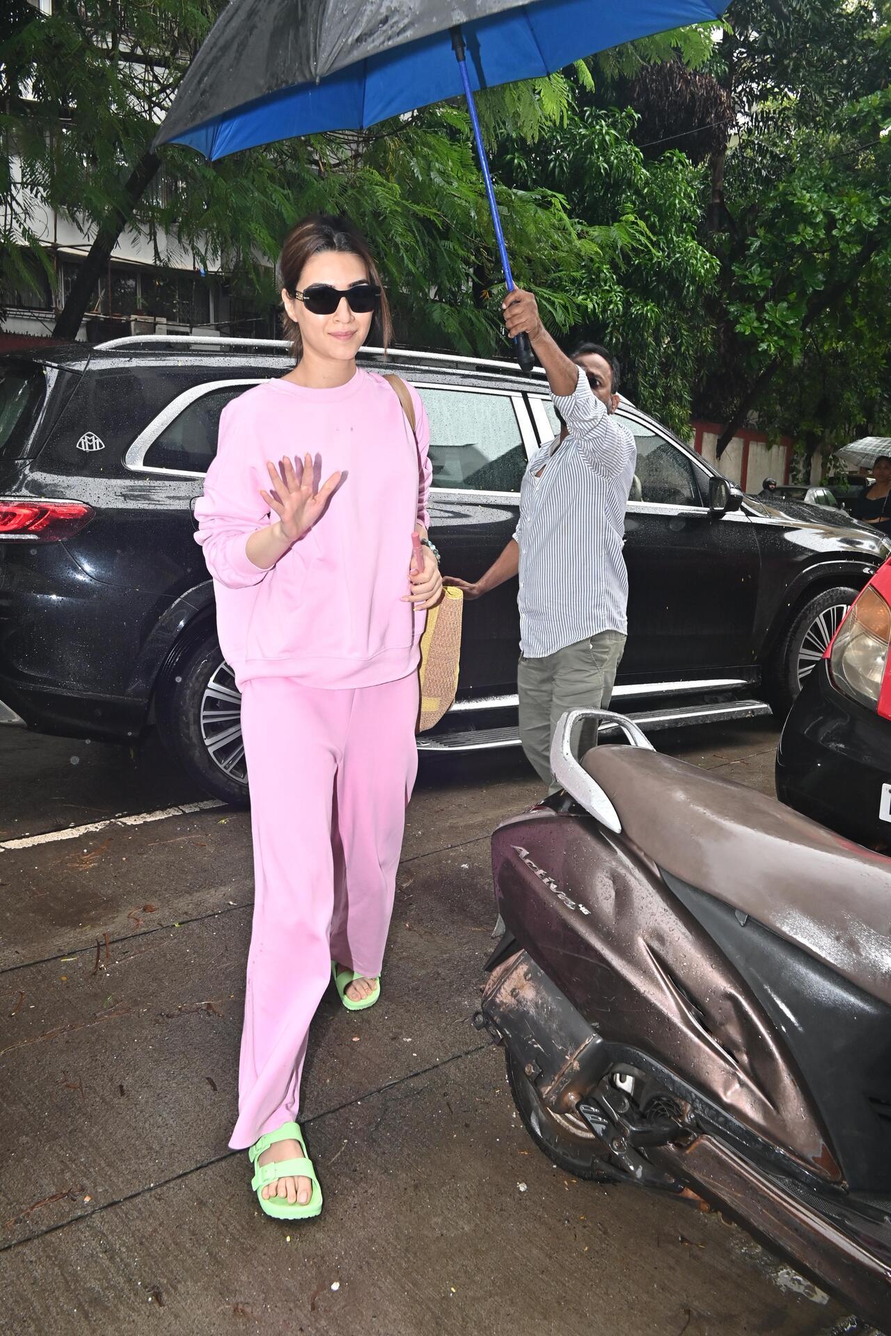 Kriti Sanon was spotted in a pink co-ord set in the city