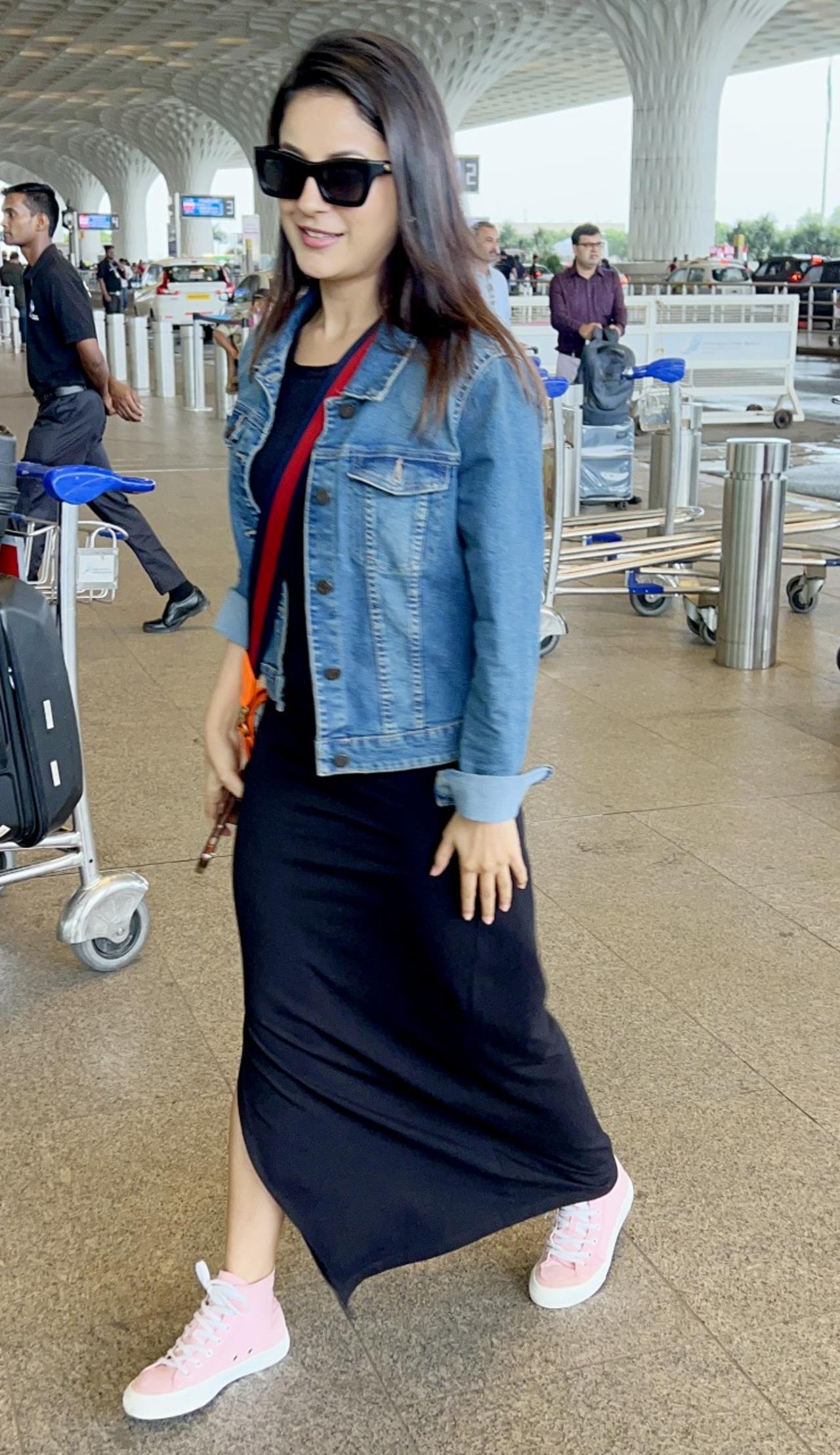 Shehnaaz Gill rocked a chic look at the airport