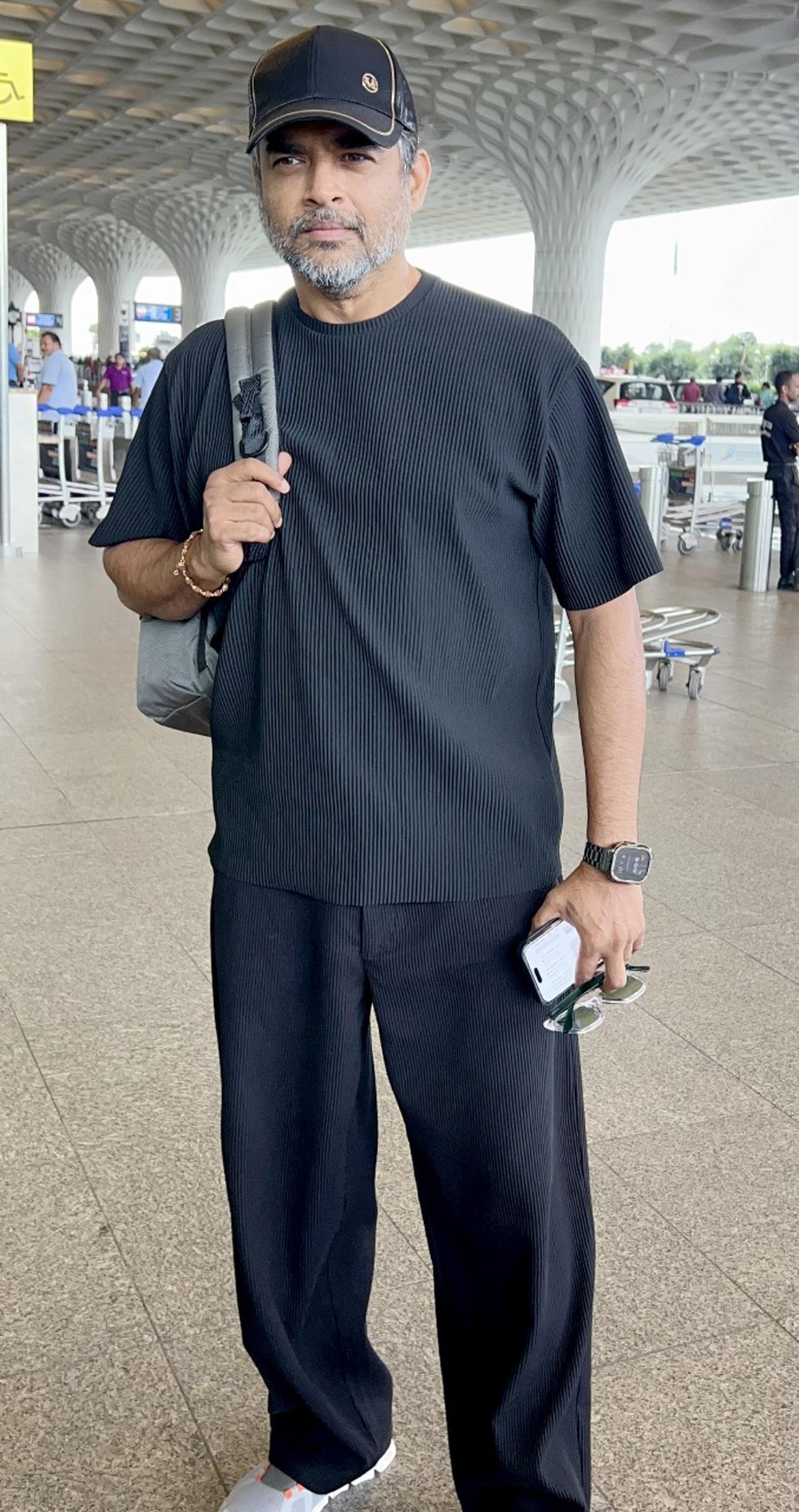 R Madhavan was spotted in casuals at the airport