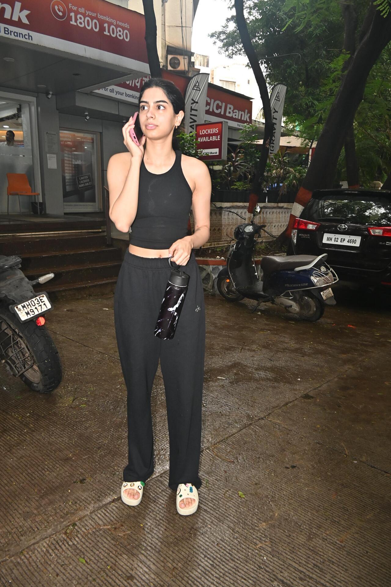 Khushi Kapoor spotted outside her gym