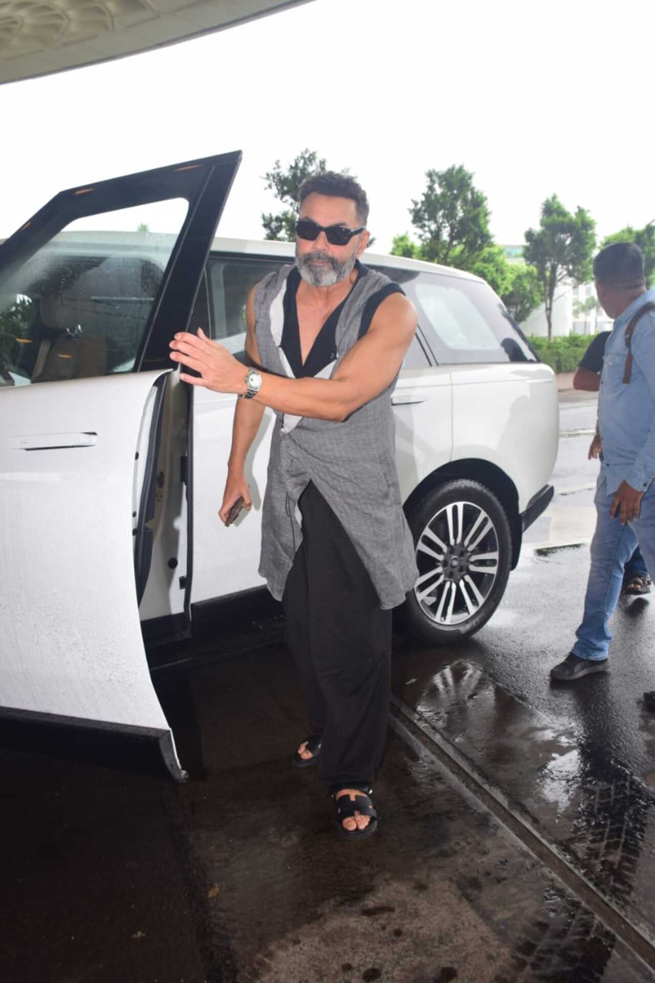 Bobby Deol spotted aceing his airport look at Mumbai airport today morning