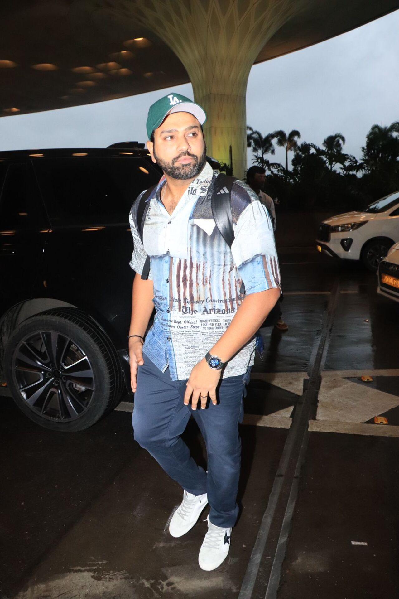 Rohit Sharma clicked at Mumbai airport
