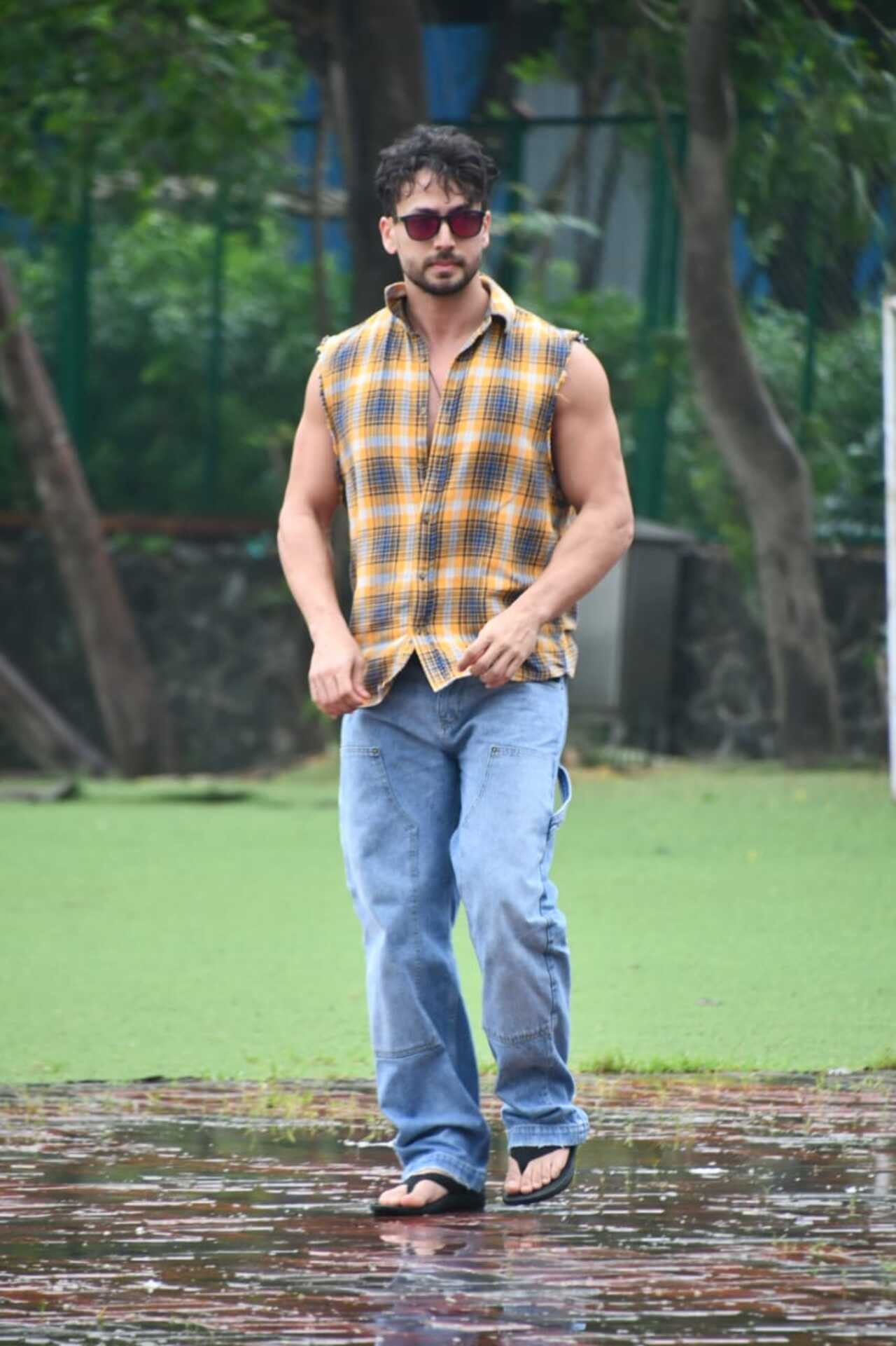 Actor Tiger Shroff at the AFSC football match