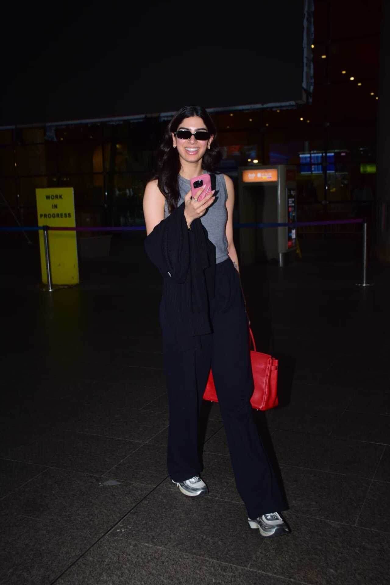 Khushi Kapoor was spotted returning after walking the ramp at ICW 2024
