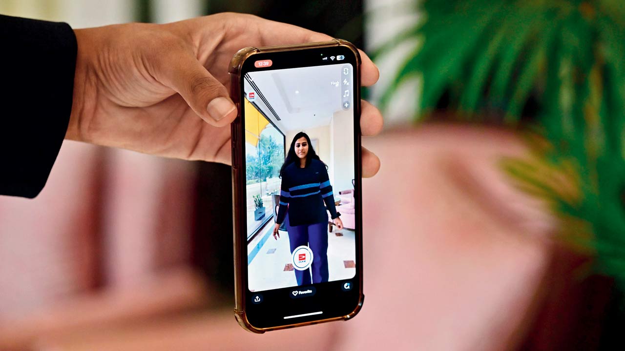 Another product allows you to try on clothes virtually on a mirror or your phone’s screen. Pics/Shadab Khan