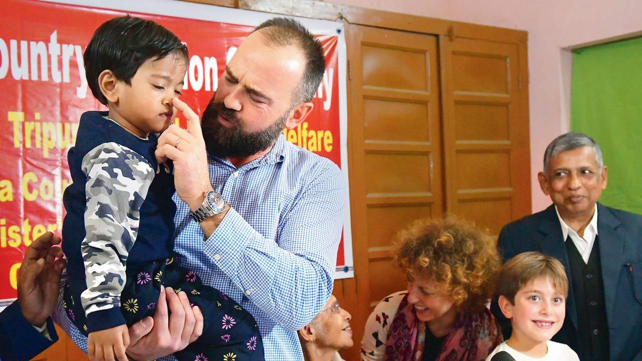 An Italian couple, Cristiano Enriko Borgi and Siyeara Ketenioyeke adopted a three year old girl, called Srea. This was on the occasion of Inter-Country Adoption Ceremony at Agartala, capital  ofTripura back in 2018. File pic/Getty Images