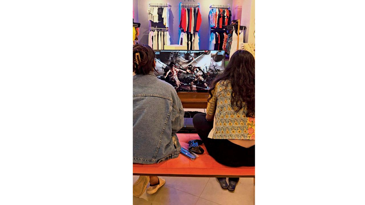 Participants battle it out during an in-house session at the store