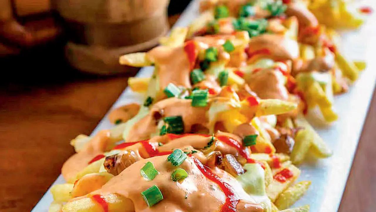 As the name suggests, these fries are loaded with veg/non-veg toppings, including caramelised onions, and cheese. They are thin, crispy, and drowned in a secret sauce.AT 145, multiple locationsTIME 5 pm to 1 am (weekdays), 12 pm to 1am (weekends)CALL 68101998 (Andheri outlet)COST Rs 395