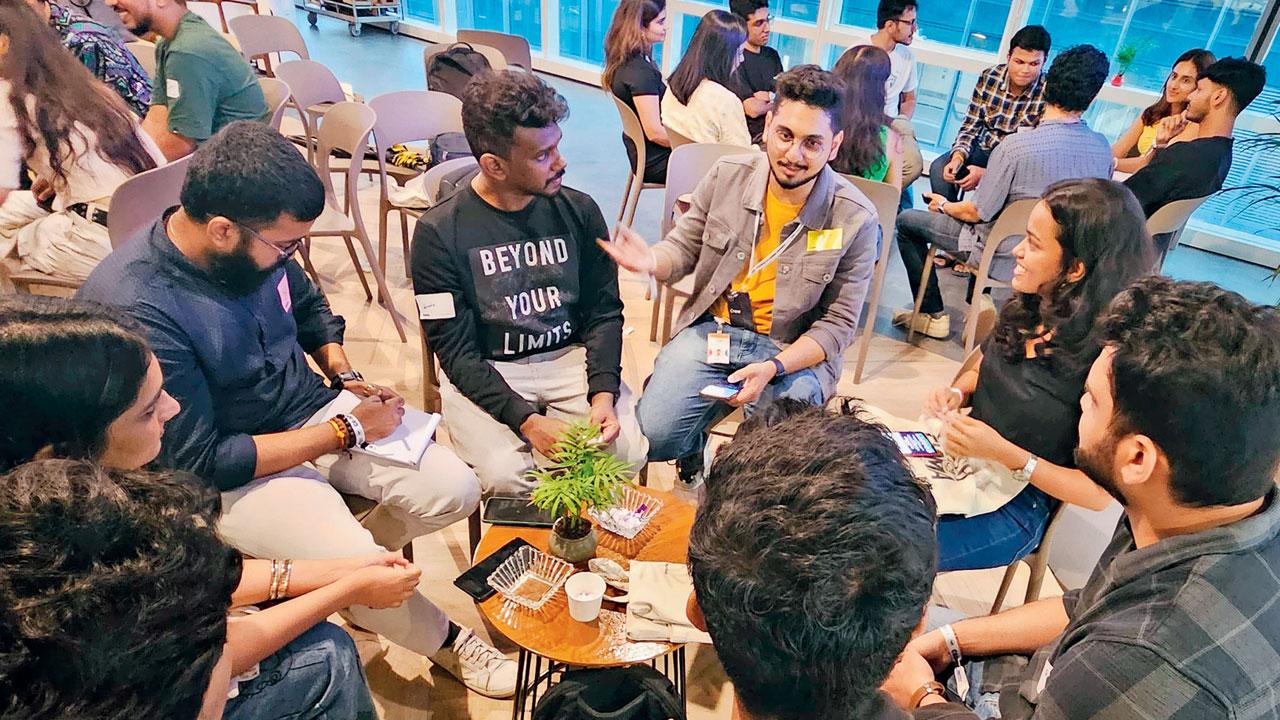 Members interact at the event 