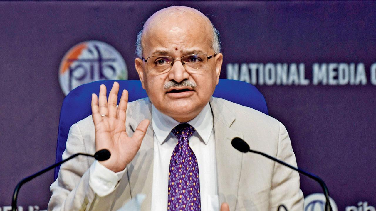 BVR Subrahmanyam, head of the Aayog addresses the media. PIC/PTI
