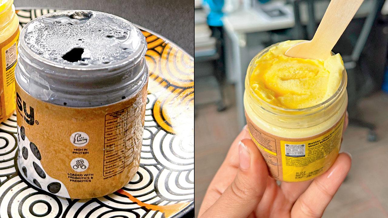 Black sesame and (Left) The mango passionfruit frozen yoghurt was a popular pick. Pics/Devanshi Doshi
