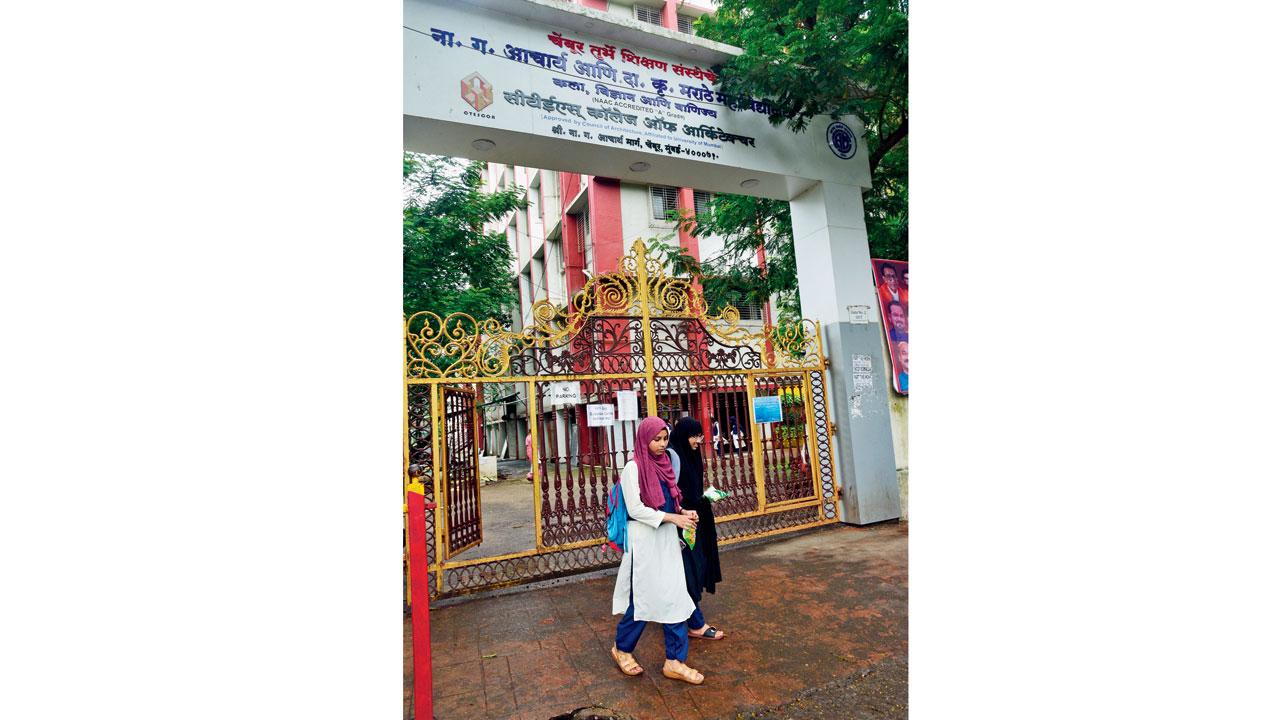 N G Acharya & DK Marathe College in Chembur. The students said the dress code infringes on their constitutional rights. File pic