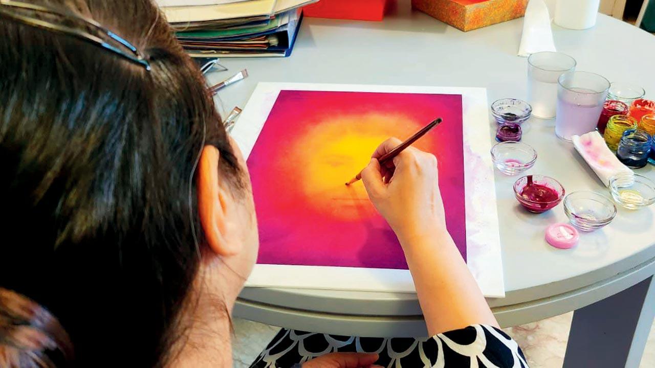 Participants create artworks as an exercise