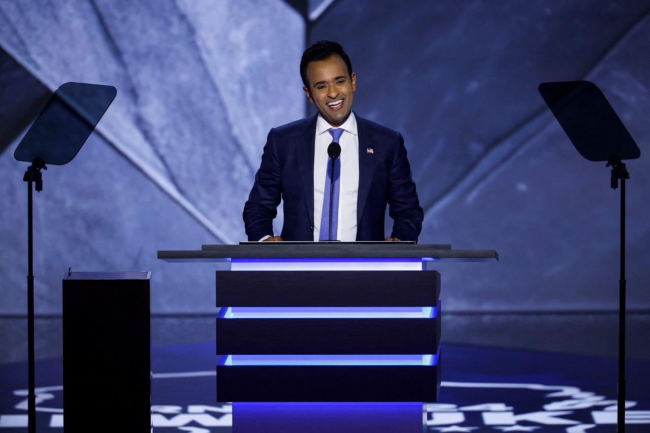 Tesla CEO Elon Musk praised Ramswamy's speech on X