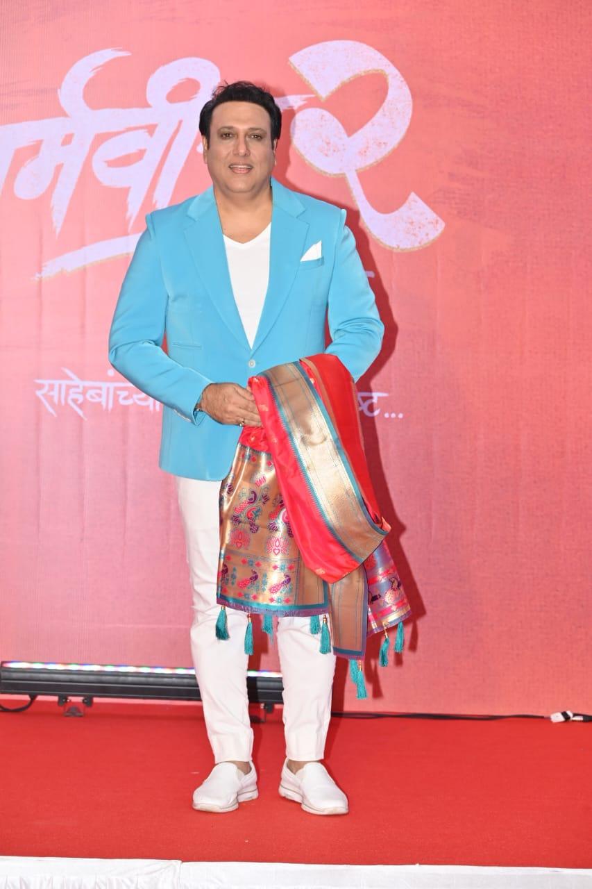 Govinda also aced his appearance on the red carpet in a white outfit paired with a blue blazer