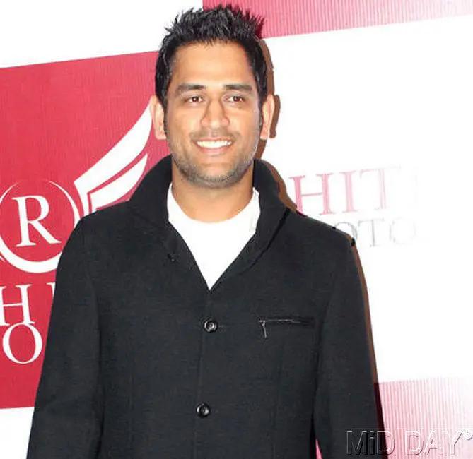 MS Dhoni sported a spiked hairdo at the launch of his new bike racing team. (Pic/ Yogen Shah)