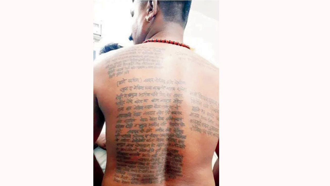 Waghmare, who had many enemies, took inspiration from the film Ghajini to use his body as a diary