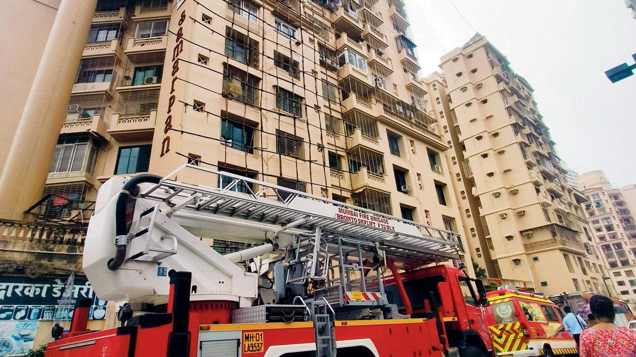Smoke emanating from the building