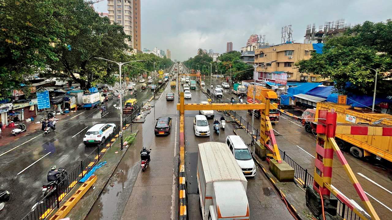 Gandhi Market after Monday’s heavy rain. Pics/BMC