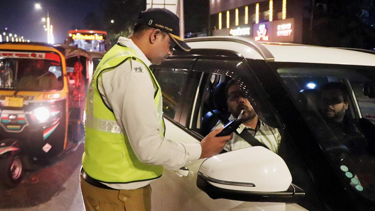 Police heighten their drives against drink driving during festive seasons and weekends, looking for inebriated motorists with the help of breathalysers. Representation pic