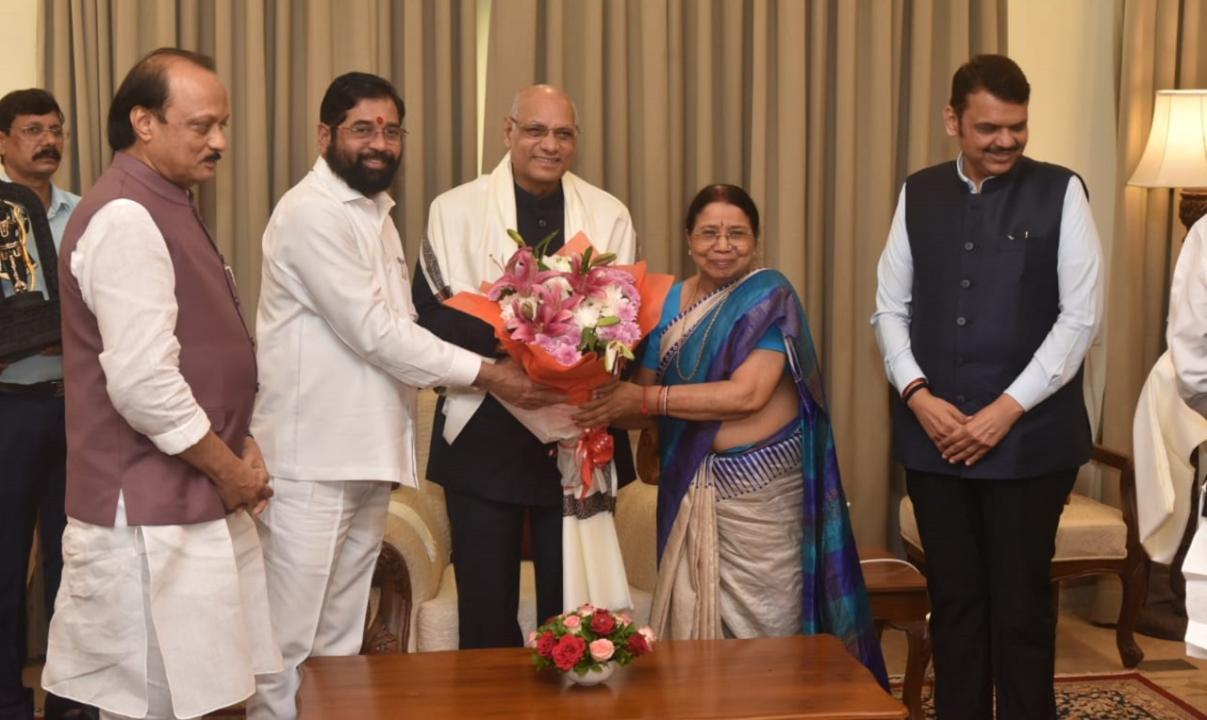 Maharashtra Governor Ramesh Bais given farewell by CM Eknath Shinde, Dy CMs