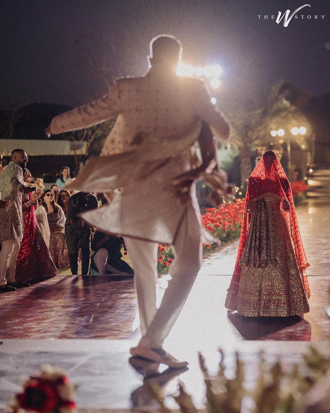 This picture shows Hardik dancing as he walked toward his bride