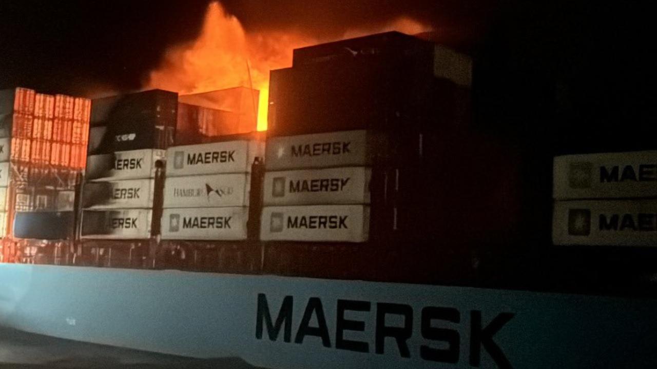 The Indian Coast Guard control room in Mumbai received a distress call late on Friday night from container carrier MV Maersk Frankfurt 50 NM off Karwar regarding a major fire onboard