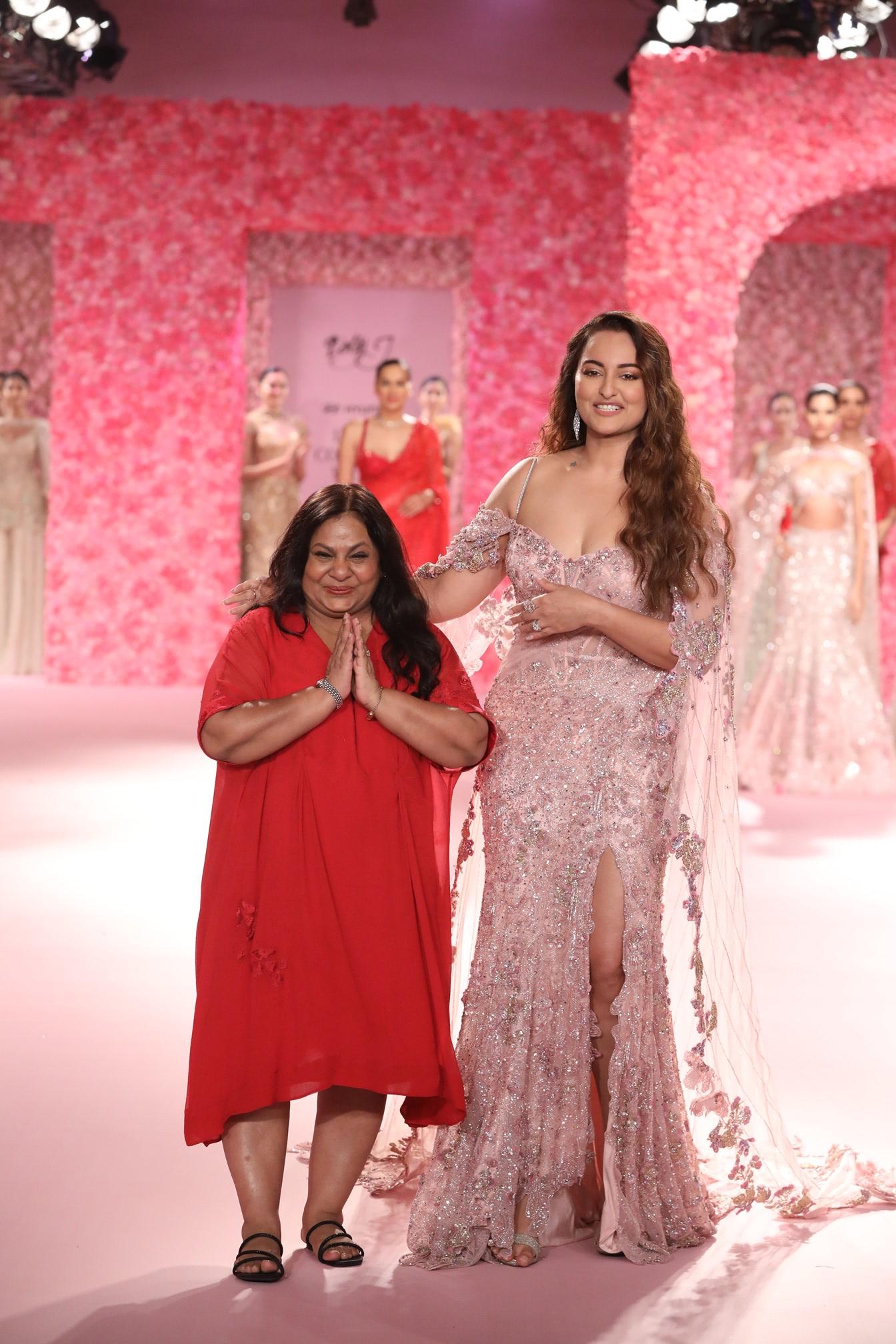 Sonakshi Sinha walked for couturier Dolly J just one month after marrying Zaheer Iqbal