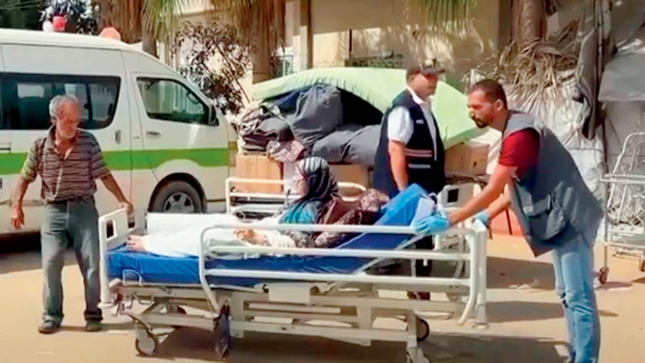Some patients were shifted to safer locations in their hospital beds