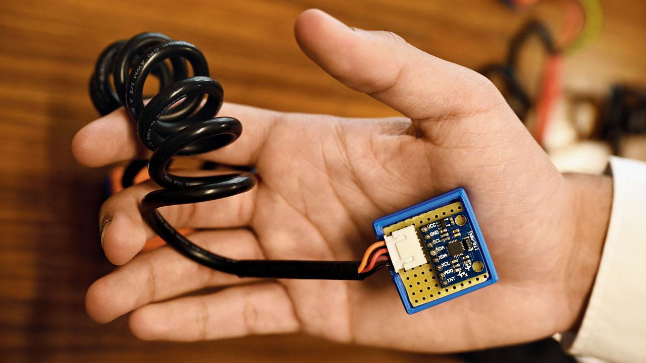 A close-up of the internal circuitry of the sensors
