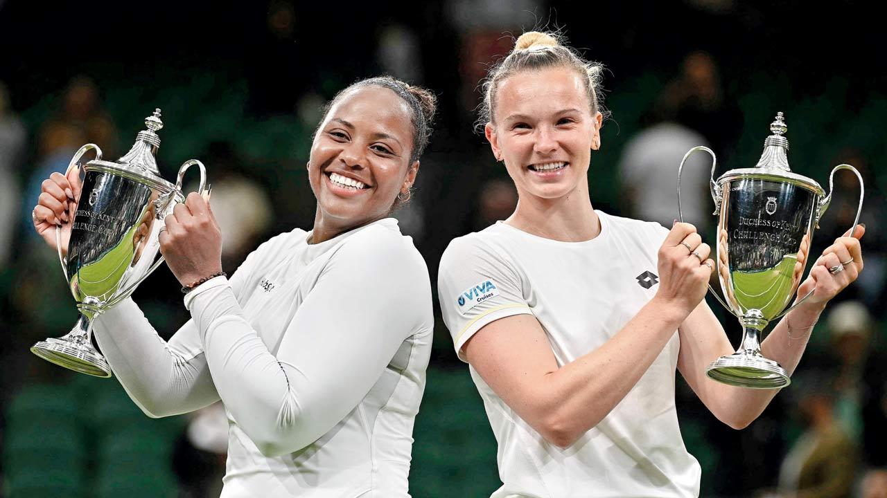 Women’s doubles champs Taylor Townsend and Katerina Siniakova