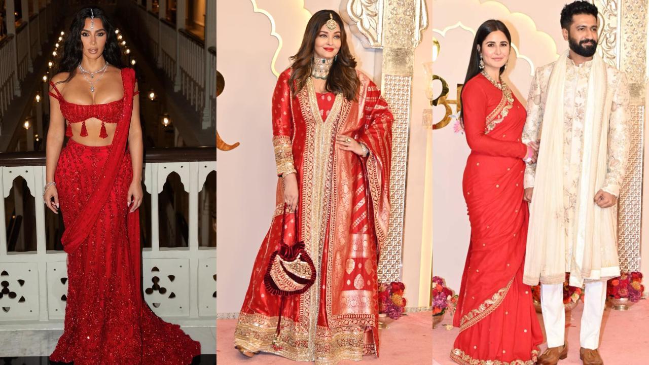 From Kim, Aish to Katrina, stars who slayed in red at Anant-Radhika wedding