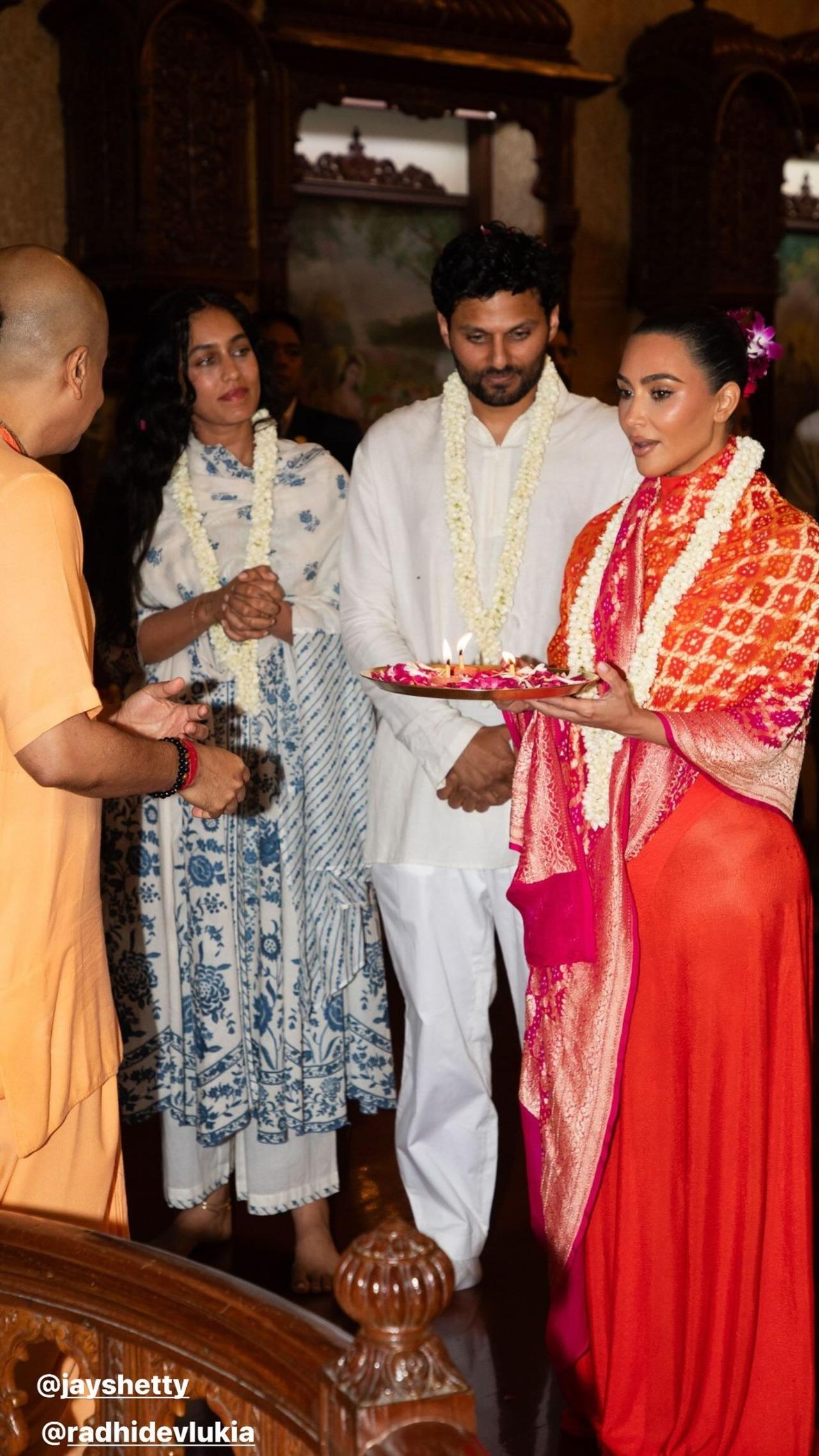 The Kardashian sisters were accompanied by popular spiritual influencer and motivational speaker Jay Shetty