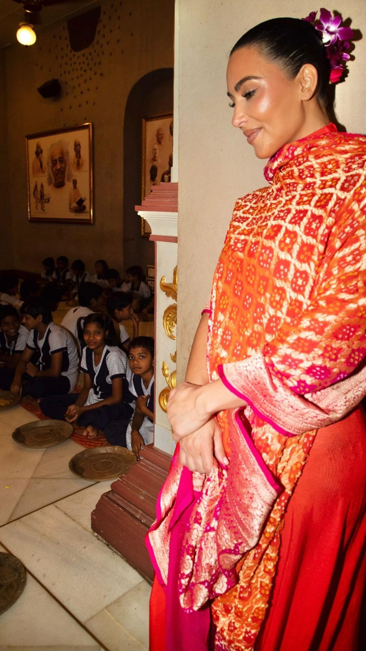 Kim also performed puja at the temple