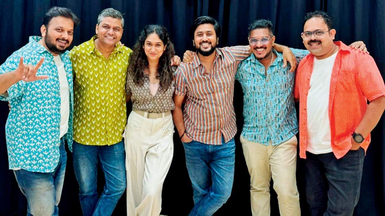 (From left) Chinmay Kulkarni, Amol Patil, Priyadarshani Indalkar, Chetan Dange, Rishikant Raut and Akshay Joshi