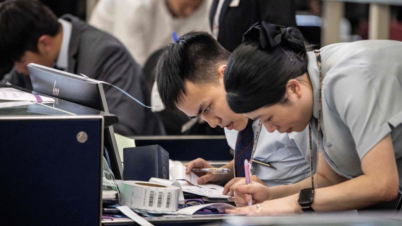 Services like booking, check-in and boarding processes, including issuance of boarding passes, are being carried out manually, at Hongkong International Airport