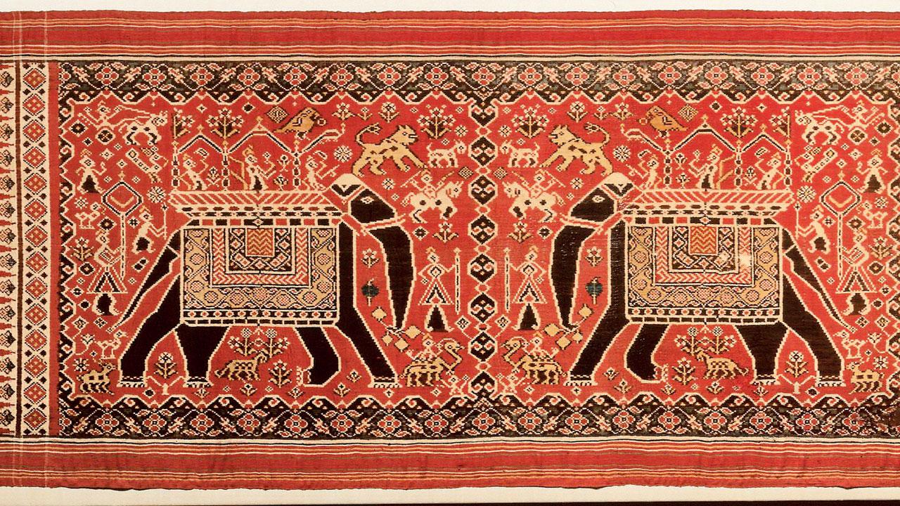 The 19th century patolu made of silk, cotton, double ikat and tabby weave. Pics Courtesy/ The Cleveland Museum of Art