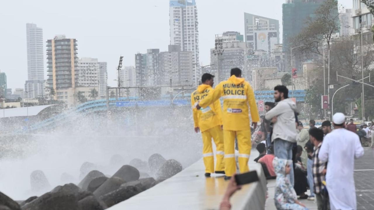 Security arrangements were made by the police at Marine Drive for the safety of the visitors