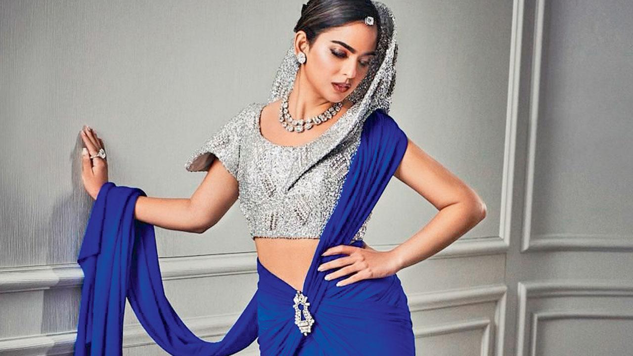 Pair your metallic piece with a rich silk fabric for a more sophisticated look, like (left) Isha Ambani. Pics courtesy/INSTAGRAM