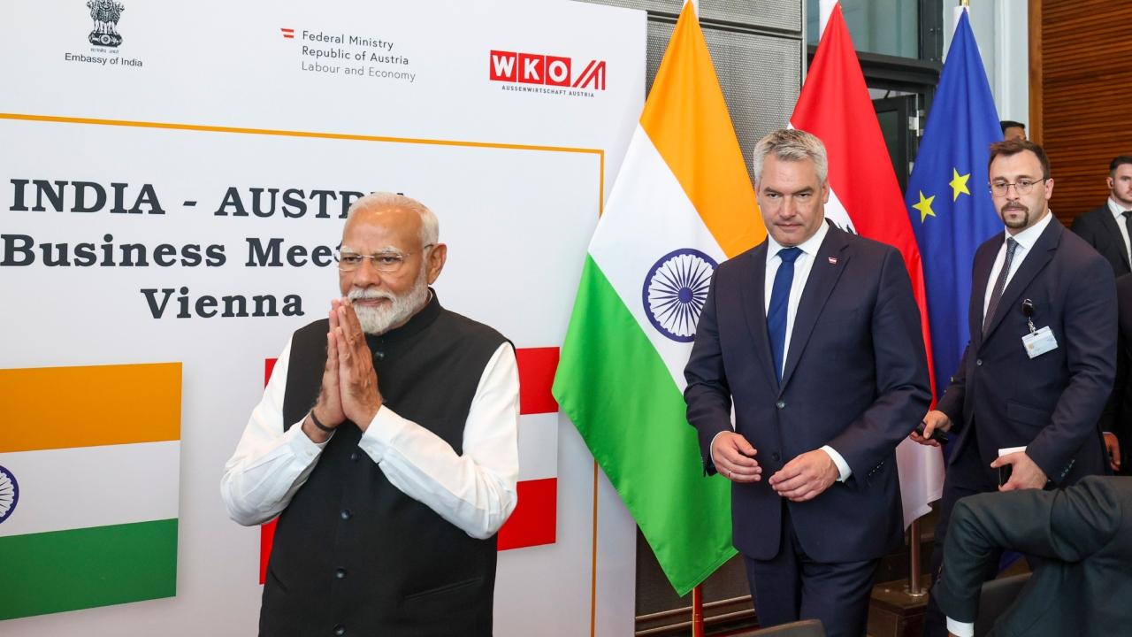 PM Modi arrived in Vienna on Tuesday evening for a day-long State visit