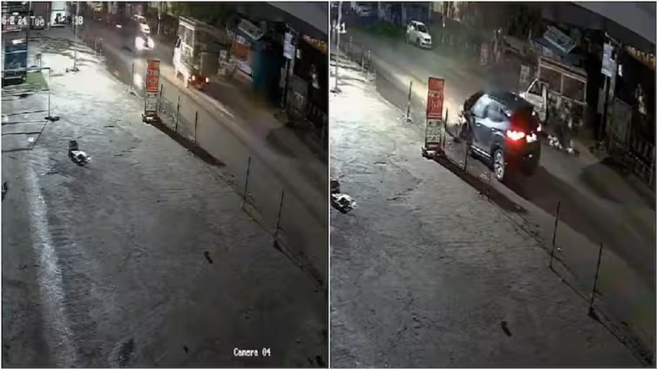 Watch: NCP (SP) leader's son rams SUV into tempo in Pune; 2 injured