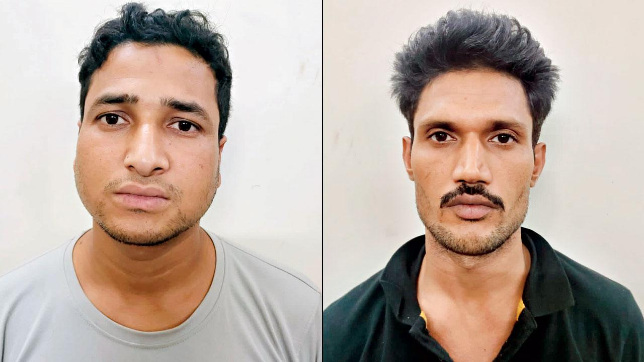 Nazrul Jamshed Ali Shaikh (right) Iqbal alias Saddam Mushtaque Khan, the accused