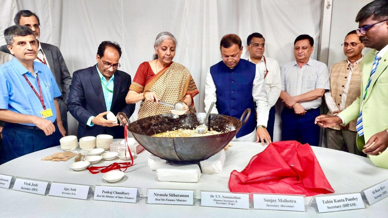 It is organised in the basement of North Block, which houses the ministry in the national capital and is attended by the finance minister and other high-ranking officials