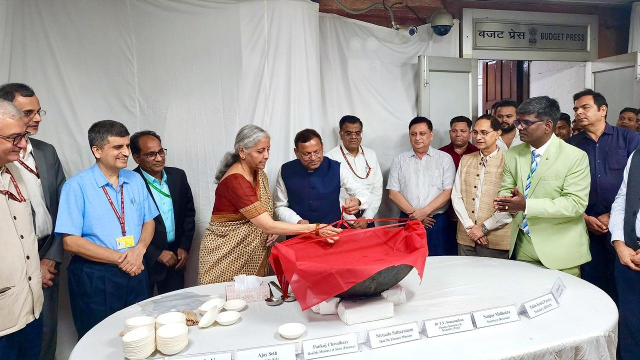 Besides Sitharaman, Minister of State for Finance Pankaj Chaudhary and other senior officials, including Finance Secretary T V Somanathan, Economic Affairs Secretary Ajay Seth, and Financial Services Secretary Vivek Joshi were present at the ceremony