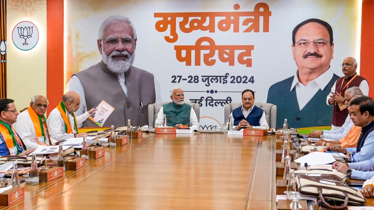 IN PHOTOS: PM Modi address NDA ruled states' CMs and Dy CMs in Delhi