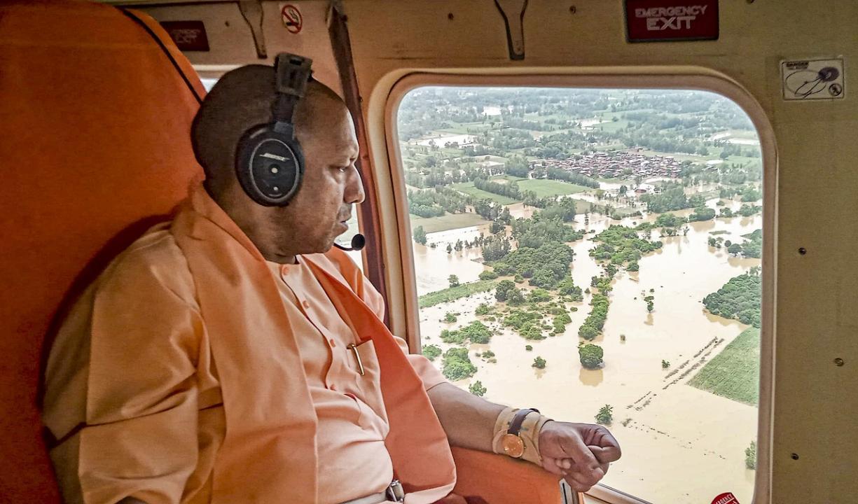 In Photos: Yogi Adityanath inspects flood-affected areas in Uttar Pradesh