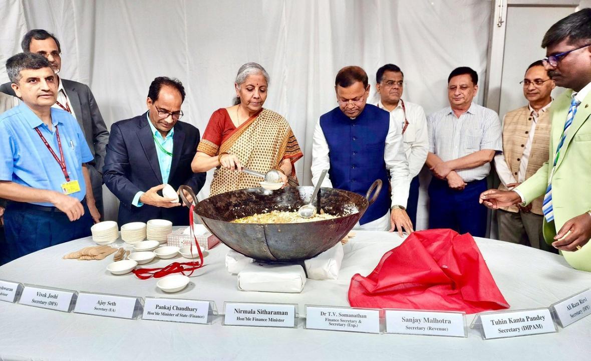 Union Budget 2024: Finance Minister Nirmala Sitharaman participates in customary 'halwa' ceremony
