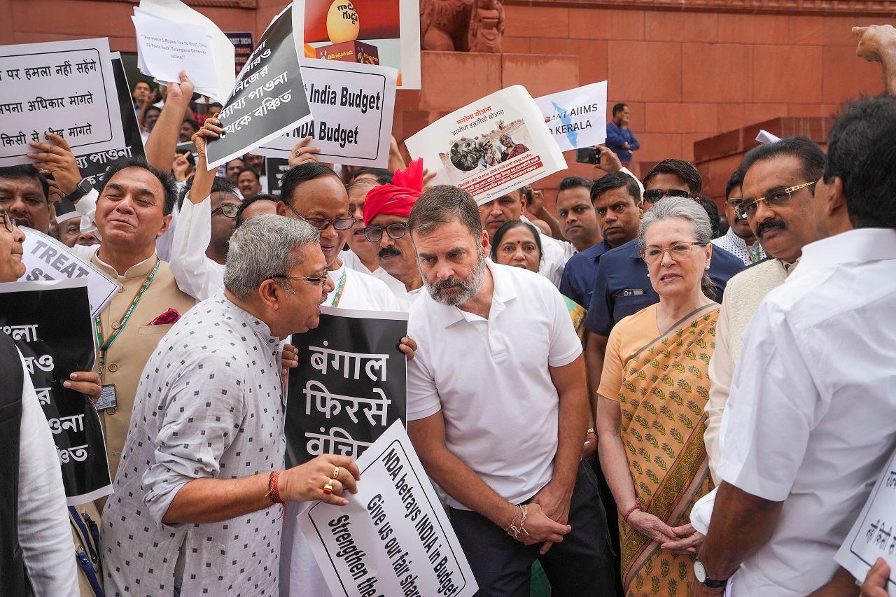 Sharing a picture of the protest on his WhatsApp channel, Rahul Gandhi said, 